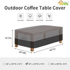 Easy-Going Patio Coffee Table Cover Small Outdoor Rectangular Table Cover - Image 2