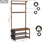 AMBIRD Hall Tree with bench and shoe storage, Entryway Bench with shoe storage - Image 2