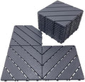 44 Pack Plastic Interlocking Deck Tiles, 12 x 12 Inch Waterproof Outdoor Floor by Unknown