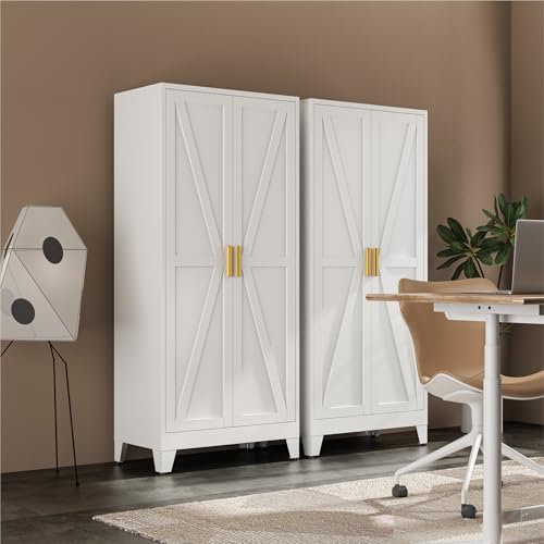 Bevivog 71" Kitchen Pantry Cabinet, Metal Storage Cabinet - Image 6