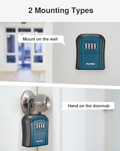 Puroma Key Lock Box Outdoor 4 Digit Code Combination Lockbox 1 Peacock Blue - Image 2