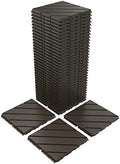 VANCASTLE Interlocking Deck Tiles 36 Pack Dark Coffee 12"x12" Patio Pavers by VANCASTLE
