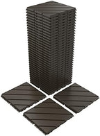 VANCASTLE Interlocking Deck Tiles 36 Pack Dark Coffee 12"x12" Patio Pavers by VANCASTLE