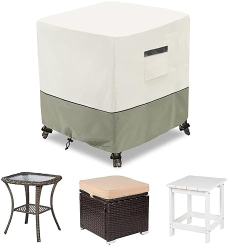 Patio Wicker Side Table Cover, Waterproof Square Patio Small Side Table Cover by LSongSKY
