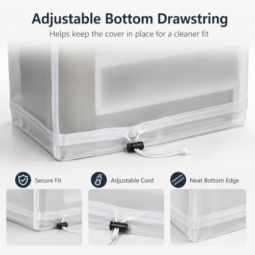 Custom Frosted PVC Dust Cover, Made to Size, Zipper Drawstring - Image 4