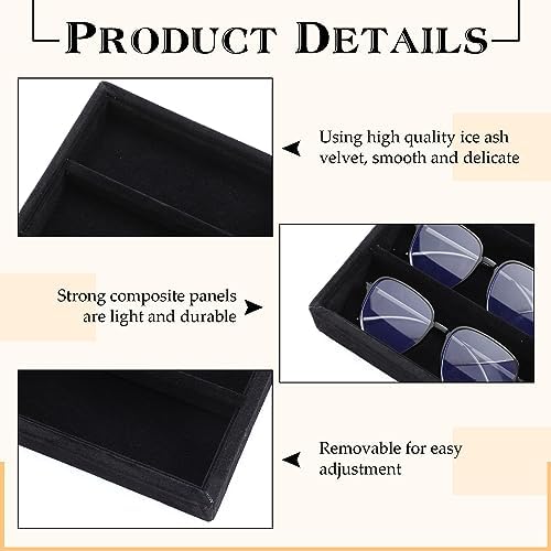 Batiyeer 2pcs Sunglasses Organizer Storage Tray Black 4 Pcs - Image 3