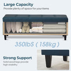 51" Storage Bench, Leather Tufted Storage Ottoman Bench - Image 5