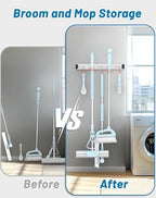 Mop and Broom Holder Wall Mount Garden Tool Rack Organizer - Image 5