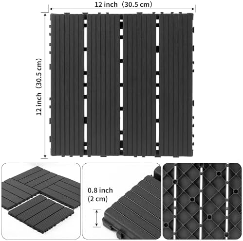 44 Pack Interlocking Deck Tiles, All-Weather Outdoor Deck Tiles - Image 3
