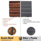 30 PCS Brown Acacia Wood Interlocking Deck Tiles - Image 7