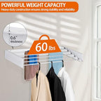 FOCHIER F Laundry Drying Rack Wall Mounted Clothes Drying Rack Collapsible - Image 4