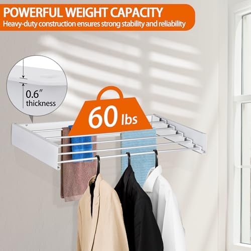 FOCHIER F Laundry Drying Rack Wall Mounted Clothes Drying Rack Collapsible - Image 4