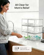 Vtopmart 4 Pack Small Clear Stackable Storage Drawers, Fits Narrow Spaces - Image 5