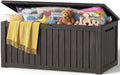 EFU Outdoor Storage Box Waterproof 380 Gal Gen 2 Resin Deck Box Gas Struts by EFU