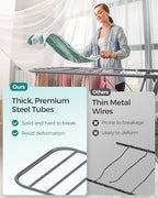 SONGMICS Clothes Drying Rack, Foldable 2-Level Stee Laundry Drying Rack - Image 7