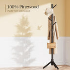 Pipishell Solid Wooden Coat Rack Freestanding - Image 4