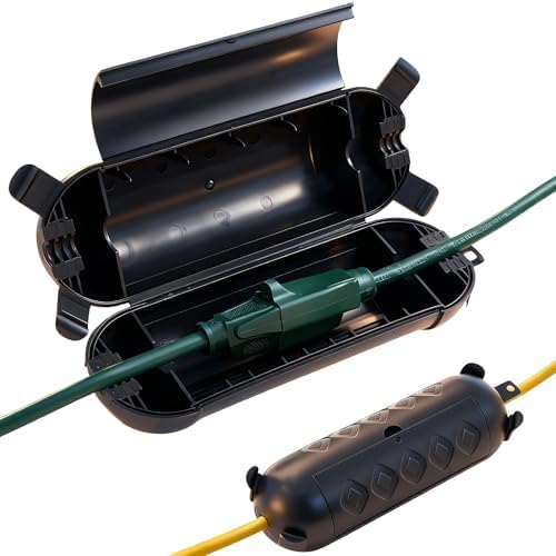 2 Pack Outdoor Extension Cord Covers Black Waterproof by HONDERSON