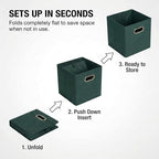 Household Essentials Foldable Fabric Storage Cubes 6-Pack – 11x11x11 Stackable - Image 3