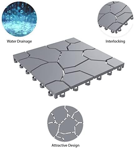 Pure Garden 12-Pack Polypropylene Interlocking Patio Deck Tiles - Image 2