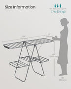 SONGMICS Clothes Drying Rack, Foldable 2-Level Stee Laundry Drying Rack - Image 5