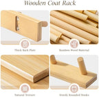 Coat Rack Wall Mount, Wooden Coat Hanger - Image 3