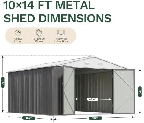 Patiowell 10x14 FT Outdoor Storage Shed - Image 2