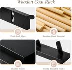 Coat Rack Wall Mount, Wooden Coat Hanger - Image 3