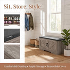 HOMSHO Farmhouse Shoe Storage Bench - Image 4