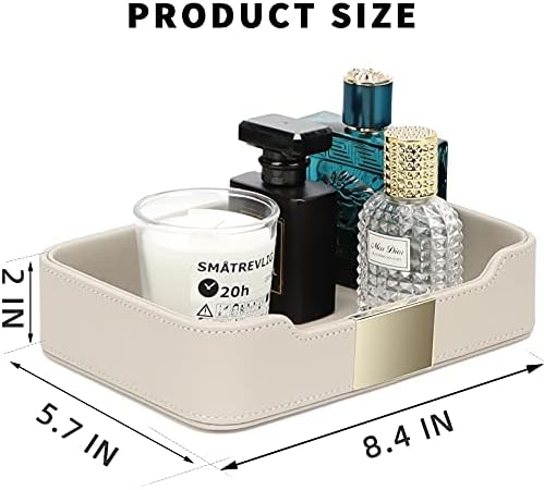 SANZIE Leather Tray Organizer, Valet Tray Key Bowl - Image 3