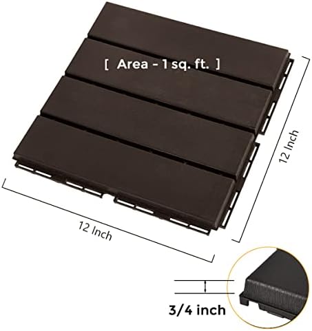 ASTEROUTDOOR Interlocking Deck Tiles Plastic Waterproof Outdoor Flooring 12" x - Image 3