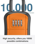 Puroma Key Lock Box Outdoor 4 Digit Code Combination Lockbox House 1 Orange - Image 3