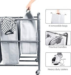 ROMOON Laundry Hamper Sorter Cart, 4-Section Organizer - Image 3