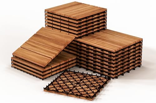 10pcs Golden Select Composite or Rubber Interlocking Deck Tiles -12" UV by ACARRA
