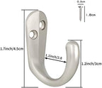 IBosins 15PCS Coat Hooks Wall Mounted Silvery Single Prong Robe Hook - Image 3