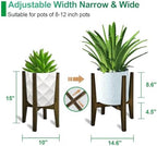 Rnined Plant Stand Indoor, Bamboo Plant Shelf, Adjustable Corner Plants Flower - Image 2