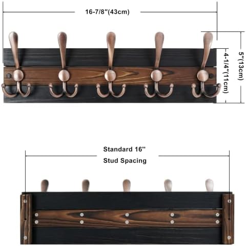 SKOLOO Rustic Wall Mounted Coat Rack - Image 2