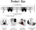 AceMining Broom Holder Wall Mount, 2 Racks 3 Hooks Heavy Duty Mop Organizer - Image 3