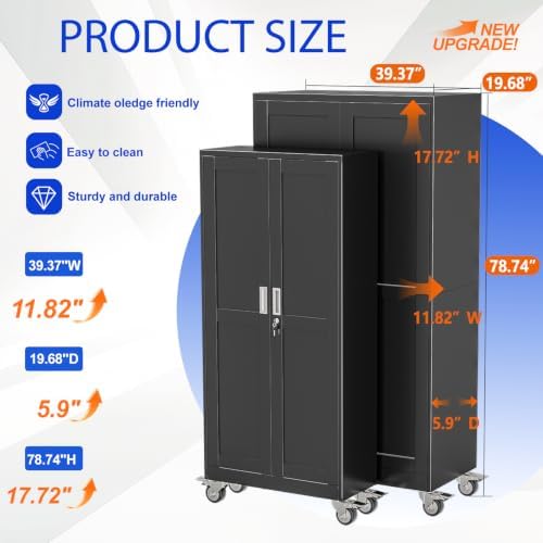 GAIOUS 79” Tall Metal Garage Storage Cabinet - Image 2