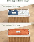 SETVSON Storage Basket with Lid, 2-Lid PE Rattan Storage Bin - Image 6