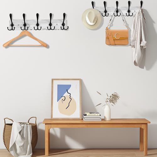 Kuhome Coat Rack Wall Mount Wooden Hat Rack - Image 6