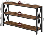 MAHANCRIS 55" Sofa Table, Industrial Console Table, 3-Tier Entryway Table - Image 2