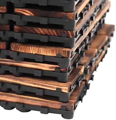 Wood Plastic Composite Patio Deck Tiles, 12”x12” Interlocking Decking Tiles - Image 5