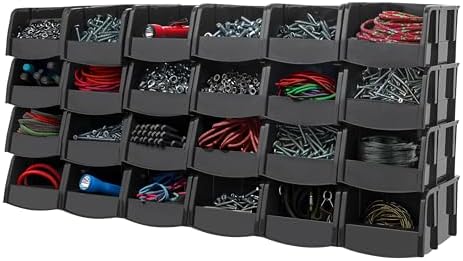 IRIS USA 24-Pack, Extra Small Stackable Storage Bins by IRISUSA