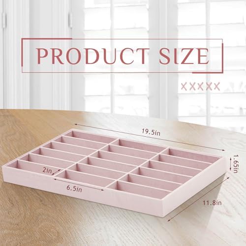 Amylove 2 Pack Sunglasses Organizer Tray Velvet Holder, 18 Grids - Image 2