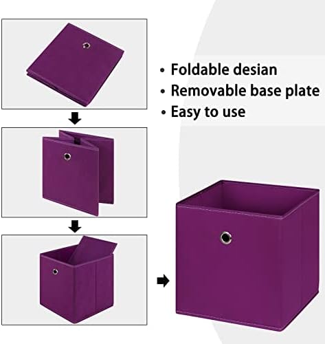 Foldable Storage Cubes Bins, 11 Inch Cloth Storage Cube Fabric Storage Box - Image 6