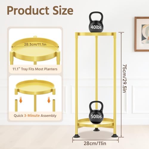 LASZOLA Metal Plant Stand Indoor Tall - Image 3