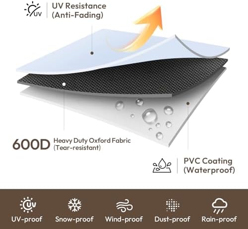 Loriano 2-Seater Patio Sofa Cover, 100% Waterproof - Image 3
