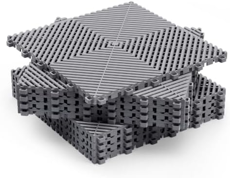 Jocoevol 9-Pcs Interlocking Tile, 15.7 x 15.7in Garage Floor Tiles by JOCOEVOL