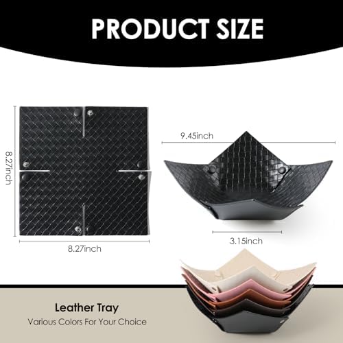 KINIVA 2 Pack PU Leather Jewelry Valet Tray - Image 6
