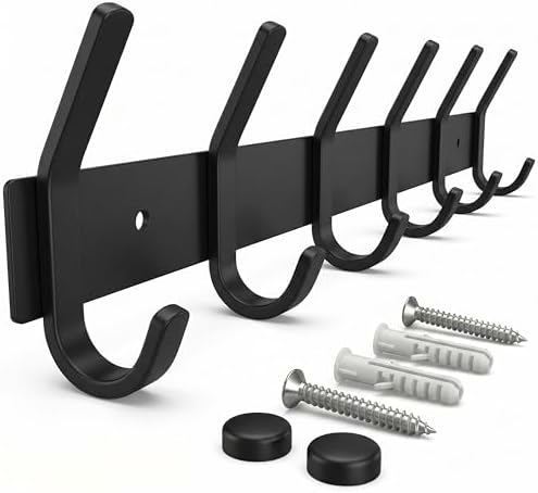 Coat Rack Wall Mount – 17 Inch Stainless Steel Hook Rail by SAYONEYES